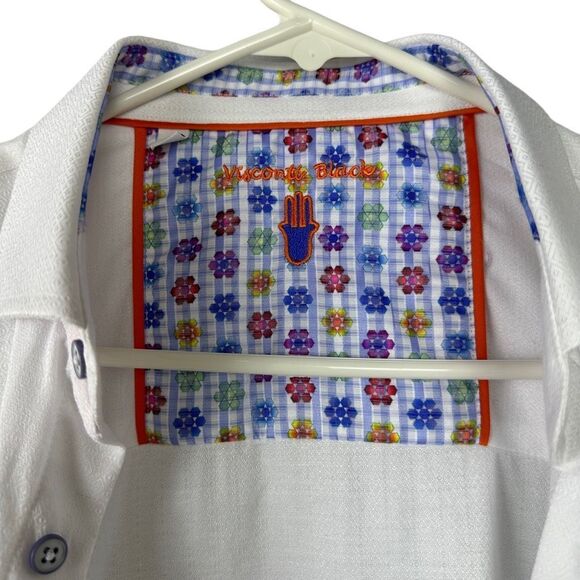 LUCHIANO VISCONTI men’s love sleeve button down size M - Picture 2 of 5